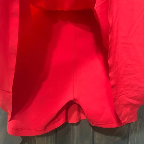LSKD Women's Red Skirt Scarlet Ace tennis workout skirt built in shorts large - Picture 3 of 7